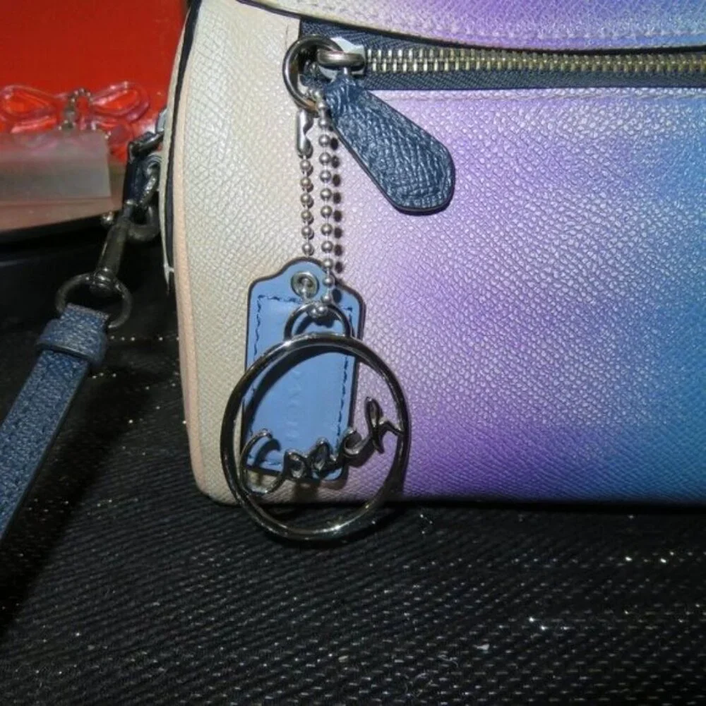 Coach Mini Bennett Cross grain leather Crossbody in Gradient Ombre Dégradé 91456